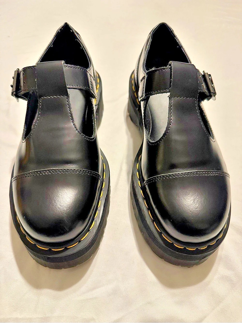Dr. Martens Bethan Polished Smooth Leather Platform Mary Jane Shoes Bethan Black